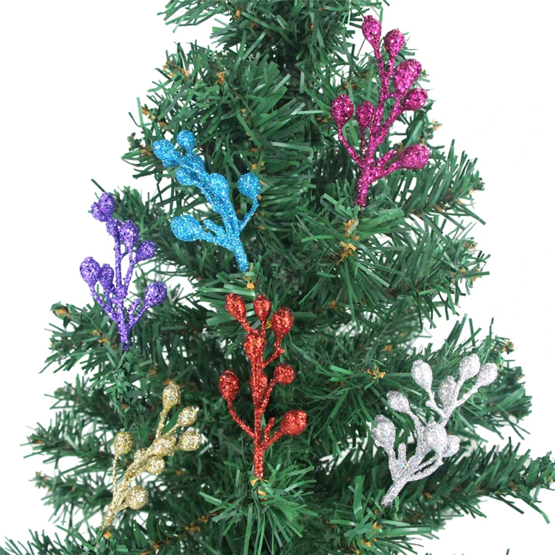 

AHYONNIEX 1PC colorful christmas Tree fruits Decorations glitter powder Xmax party tree pendant Hanging ornament adornments
