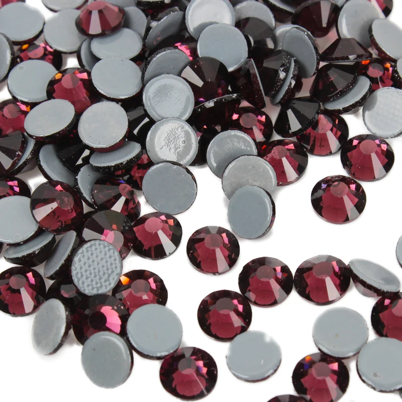 New-Real-Hot-fix-Bags-Shoes-Ss6-ss30-High-Quality-A-Hotfix-Rhinestones-Amethyst-Flatback-Thermal