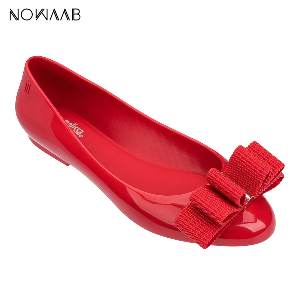 

Melissa Women Jelly Sandals Bow 2019 New Summer Hollow Design Ladies Sandals Breathable Female Shoes