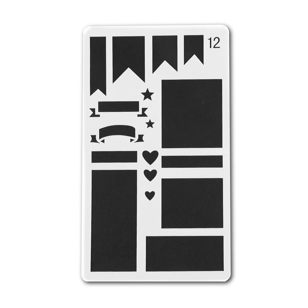

1 Pc Journal Stencil Plastic Stencils Journal/Notebook/Diary/Scrapbook Hollow DIY School Stationery Office Supplies #12