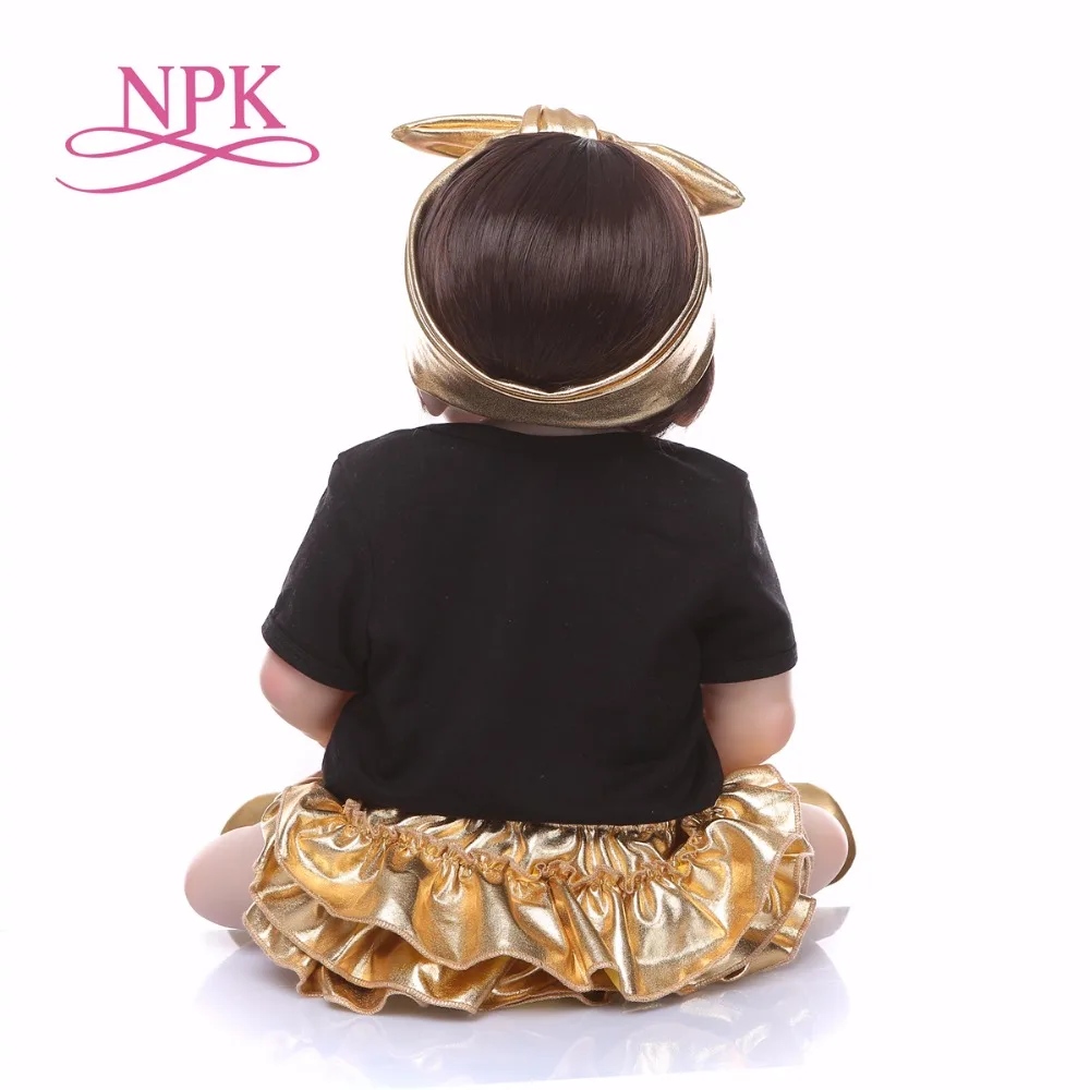 NPK 56 см силиконовая кукла для всего тела bebe reborn baby настоящая жизнь Золотая Детская кукла «Принцесса» для рождественского подарка Водонепроницаемая игрушка для ванны мягкая игрушка