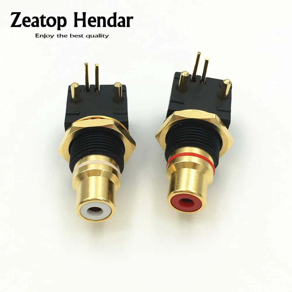 

2Pcs High quality Copper Gold Plated RCA Terminal Female Jack PCB Socket Connector
