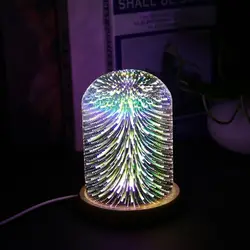 3D Magic Стекло ночник фейерверк звезда сердце настольная лампа Романтический светодио дный USB инновационные атмосферу Фея декоративного