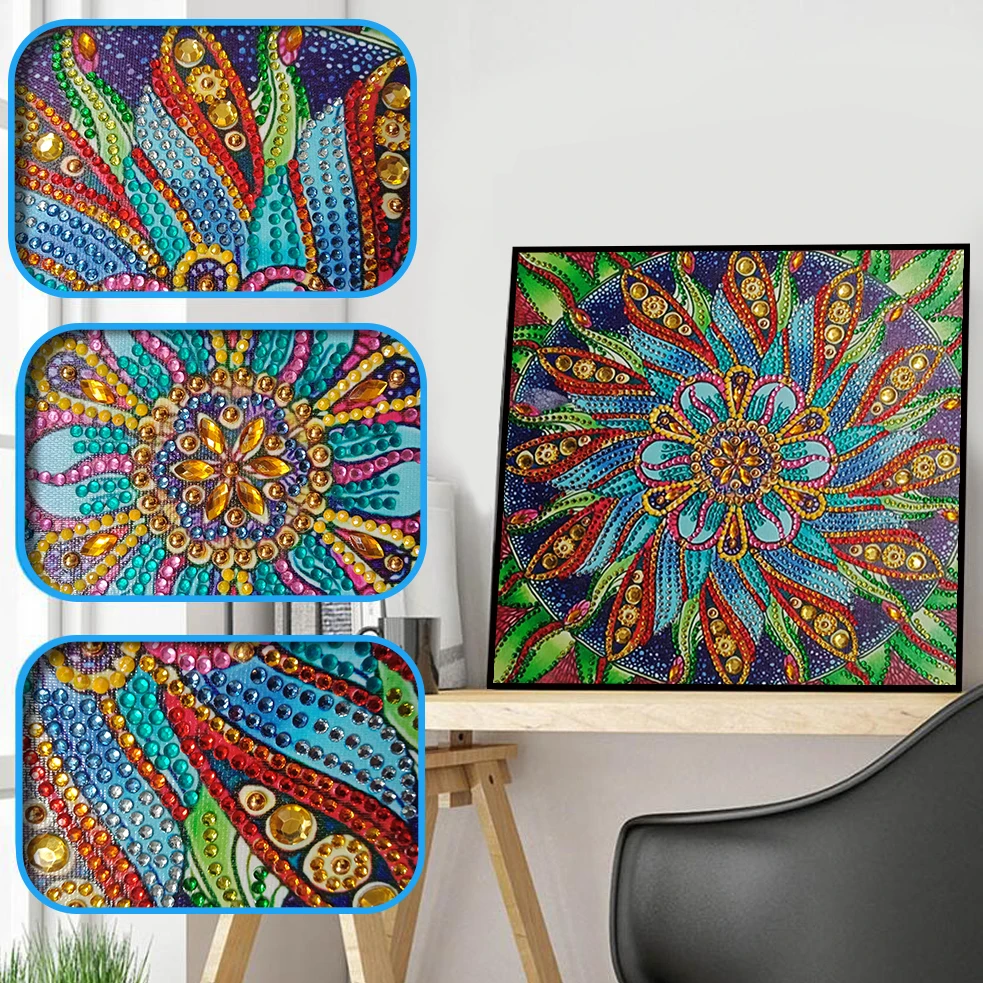 

New Special Shape Diamond Painting Phantom Flower Combination Modern Pattern DIY 5D Part Drill Cross Stitch Kit Crystal Art