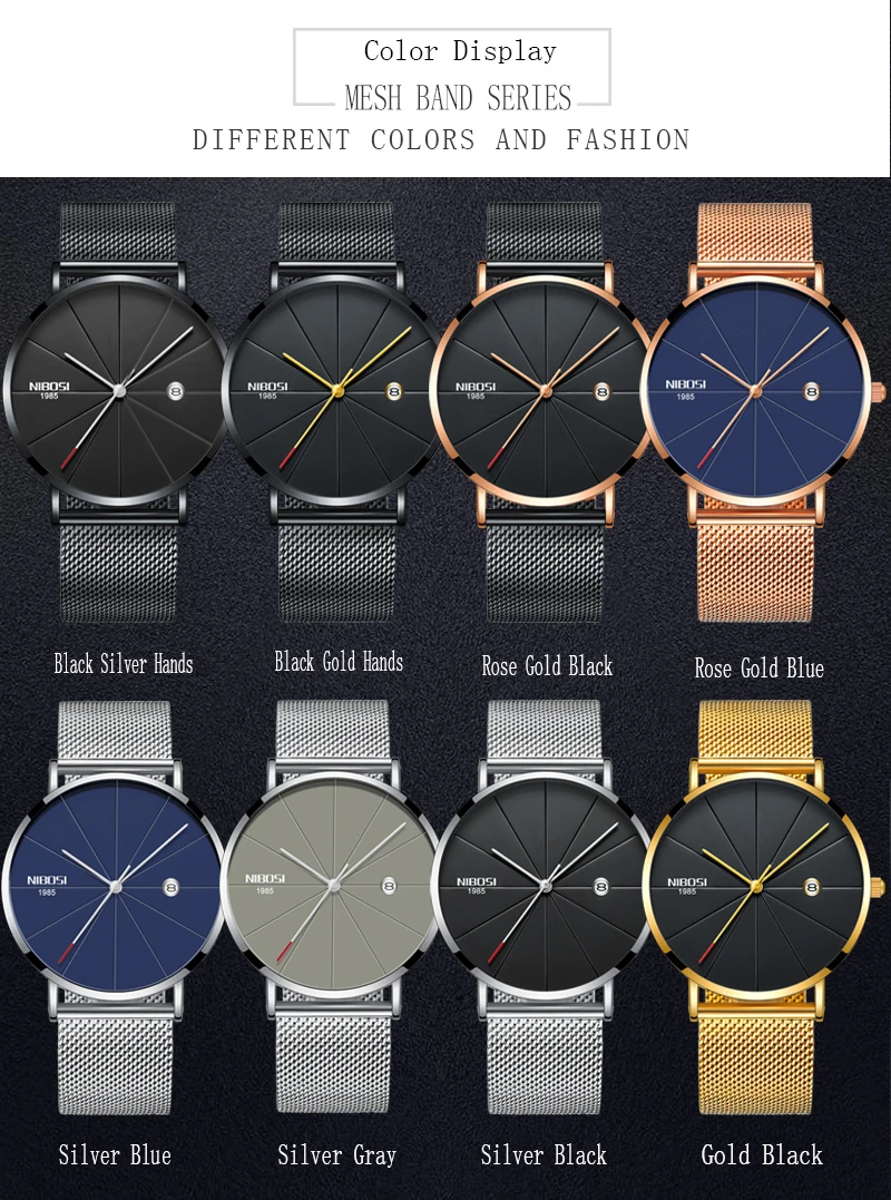 NIBOSI Luxury Watches Men Blue Stainless Steel Ultra Thin Watches Men Classic Quartz Date Men's Wrist Watch Relogio Masculino    (7)
