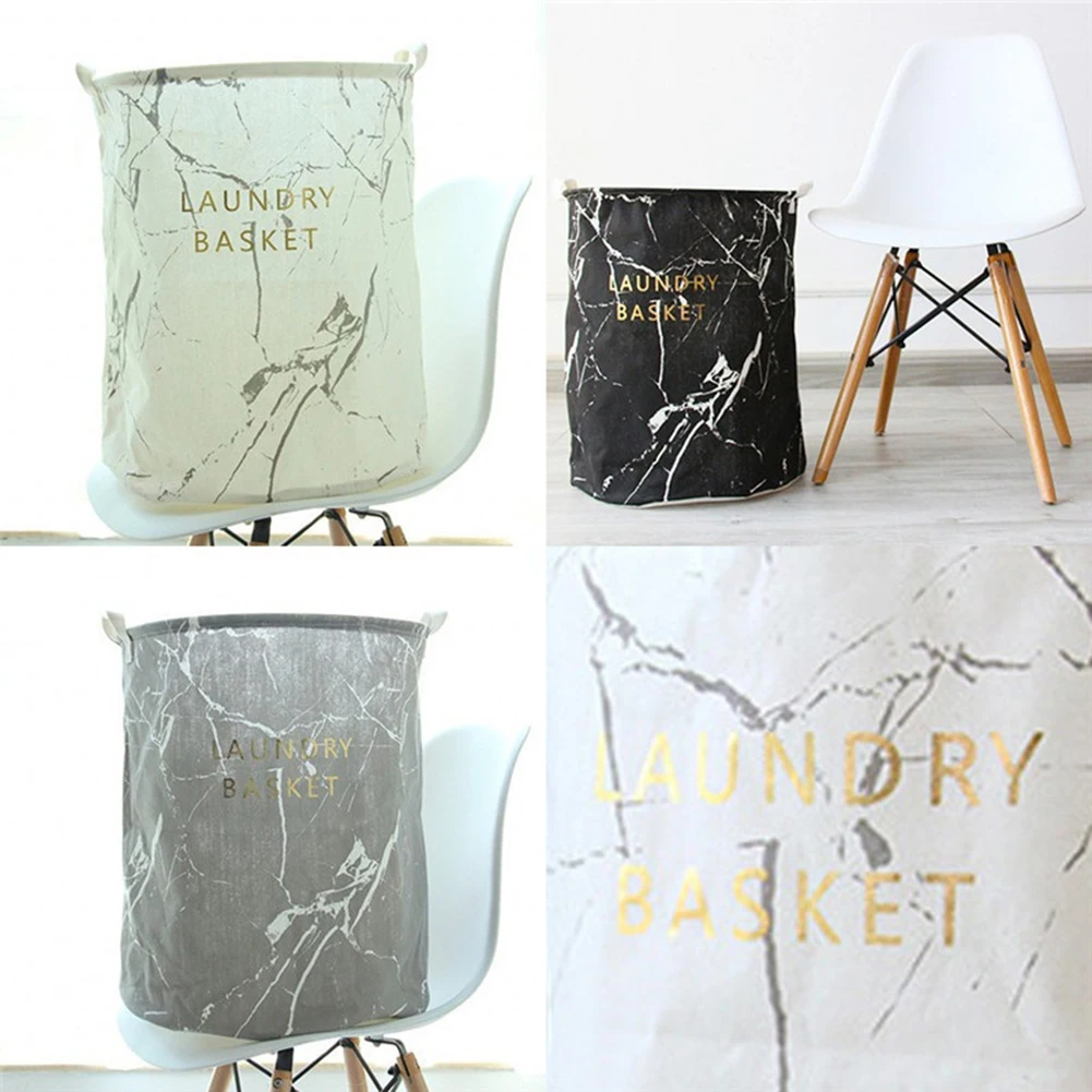 الشمال طوي دائم الغسيل سلة الكرتون الرخام المطبوعة للطي الملابس القذرة تخزين حقيبة برميل