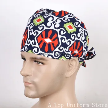 

Hospital Uniform 2017 Time-limited Real Freeshipping Men Woven Accessories Mens 100% Cotton Print Surgical Cap Art. C03