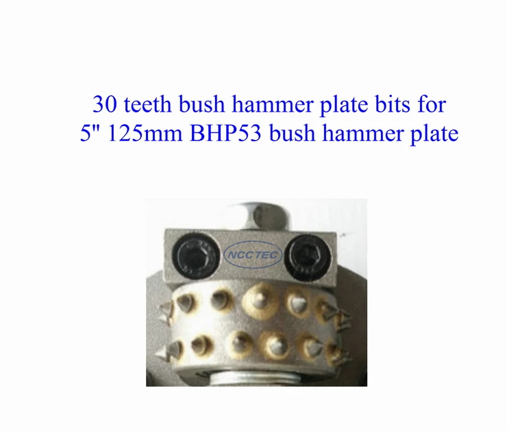 5'' NCCTEC Galvanized surface bush hammer plate for bush hammered granite marble 125mm Litchi surface alloy wheel Disk 3 bits