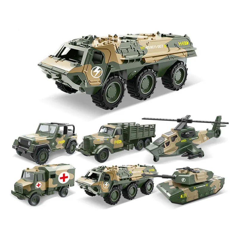 

1pcs Military Model Car Toy Military Car Toy Car Off-road Vehicle Truck Van Tank Medical Vehicle Helicopter Construction Toy