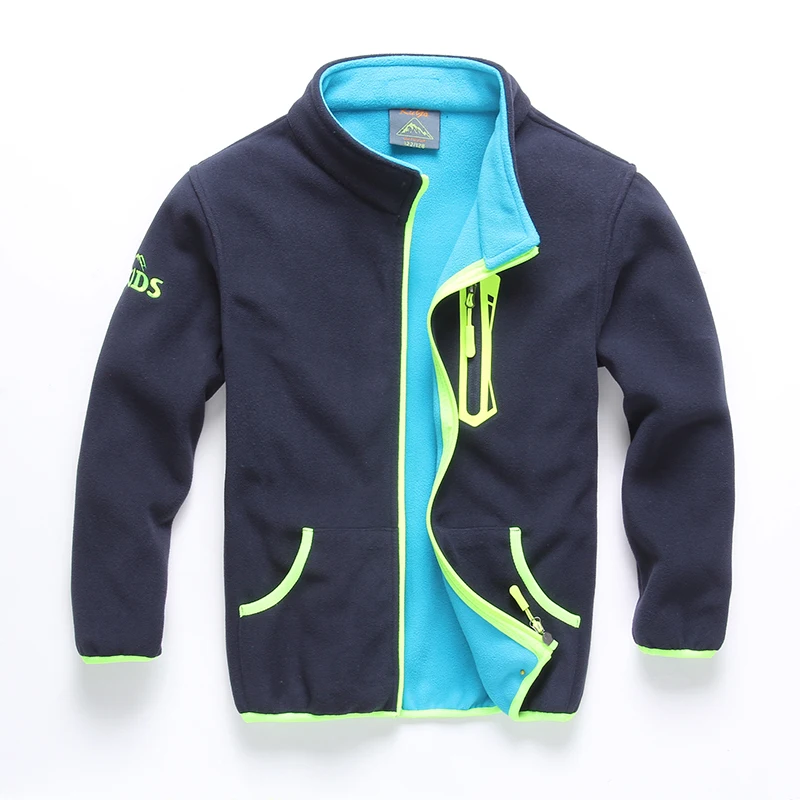 

Polar Fleece Cardigan Coat Stand Collar Hoodies Soft Shell Outwear Anti-static Blouson For Boys 3-13Years Kids Casual Jacket