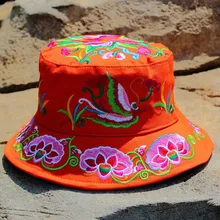 Национальный Ветер вышивка цветок Панама для рыбака шляпа шляпы от солнца для женщин 76