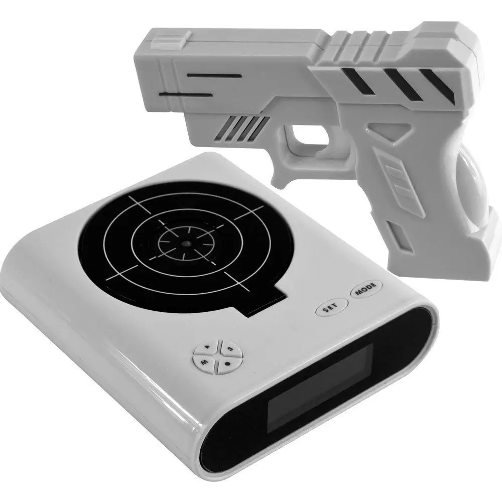 Digital Alarm Clock Shooting Laser Toy Gun Table Clocks Target Panel Digital Alarm Clock Shooting Laser Toy Gun Table Clocks Target Panel Wake Up Desk Lcd Screen Desktop In From Home