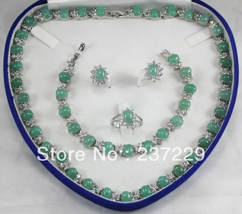 

DD QW7 Wholesale price FREE SHIPPING women's gift true really jade Earring Bracelet Necklace Ring