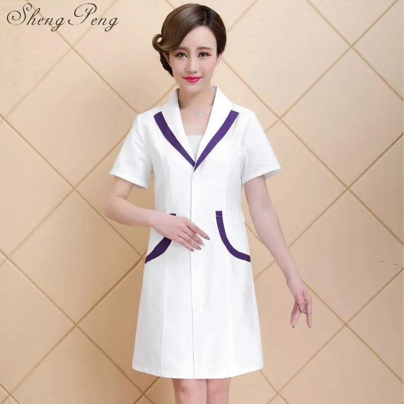 

Medical clothing women Medical gown Lab coat White coat Clothes for doctors Summer and Spring Q449