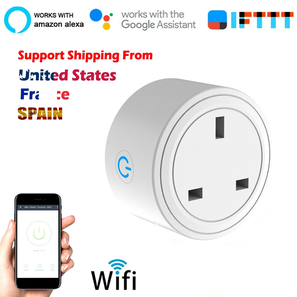 

Smart WIFI Plug Socket Power Switch APP Remote Control Timer Home Automation Smart Power Outlet Plug work with Google home Alexa