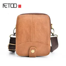 AETOO Men's leather purse leather casual Shoulder Bag Messenger Bag young Korean mobile phone bag purse bag
