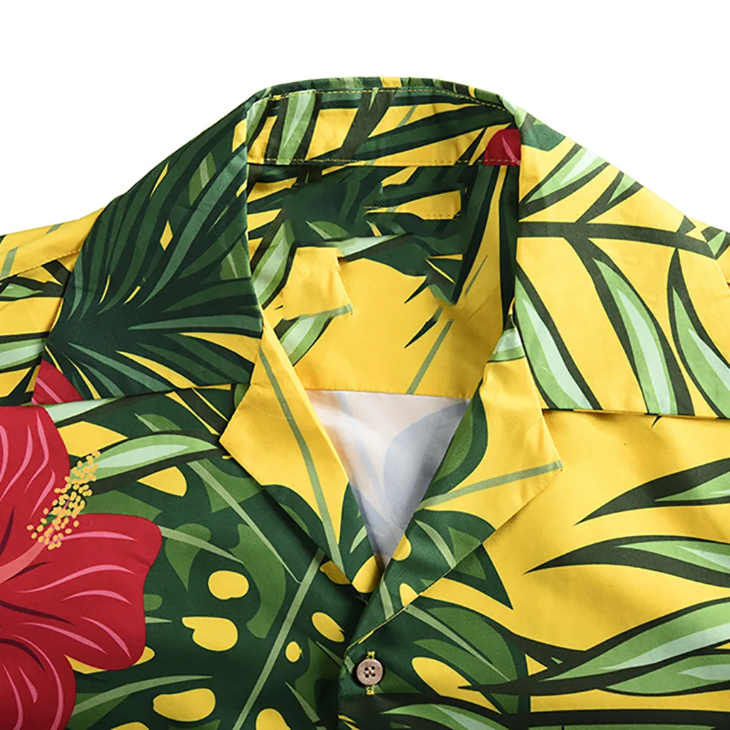 Новое поступление мужская повседневная мужская гавайская рубашка весенние и летние модные парные пляжные топы с короткими рукавами и персональным принтом
