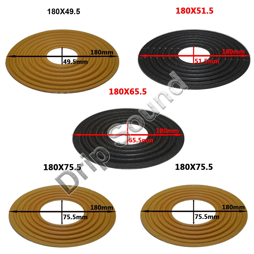 2pcs 49.5/51.5/65.5/75.5/100mm Core OD180mm Elastic Wave Loudspeaker Subwoofer Woofer Bass Speaker Repair Spider Damper