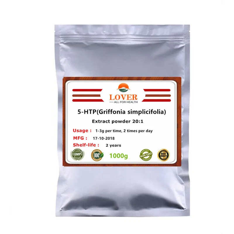 100-1000g 5HTP, Griffonia Экстракт Griffonia simplicifolia порошок 20:1, антидепрессанты и транквилизаторы, снять стресс и улучшают сон - Цвет: 1000g