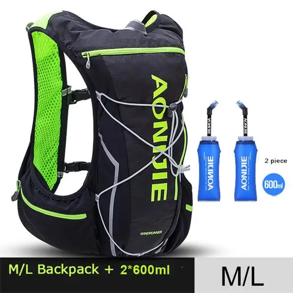 Black 2x600ml AONIJIE E904S 10L гидратационный рюкзак сумка Жилет Жгут водный Пузырь Туризм Кемпинг бег марафон гонки спорт - Цвет: Black 2x600ml