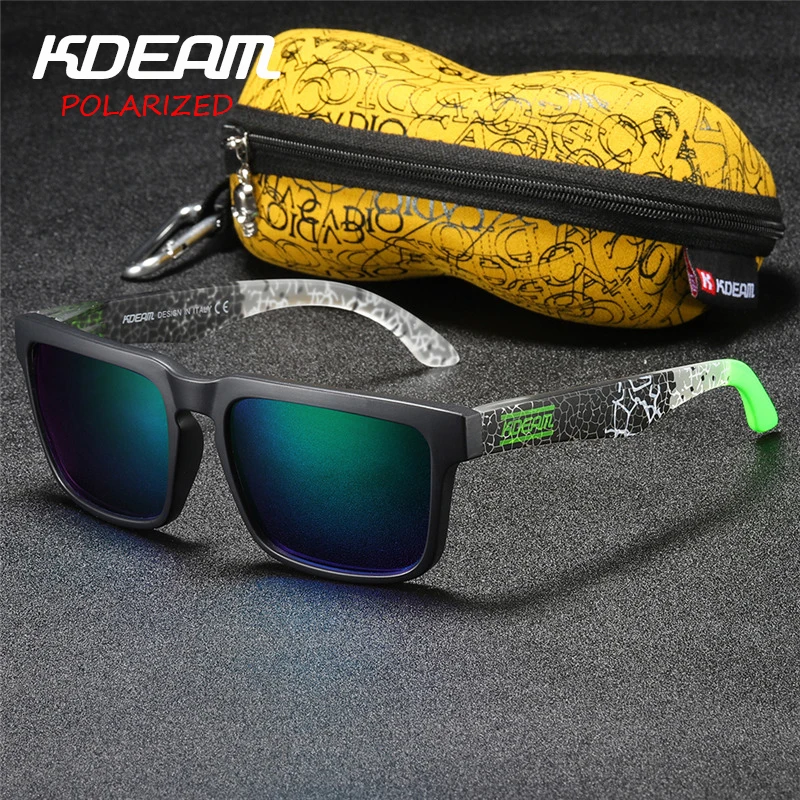 

Kdeam Polarized Summer Sunglasses Men Reflective Coating Square Sun Glasses Women Brand Design Mirrored Oculos De Sol With Case