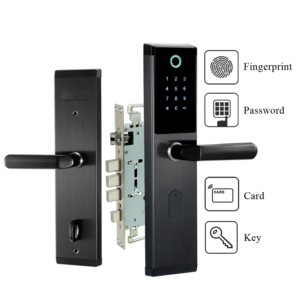 RFID Card Security with Auto Lock Perfect for Home and Hotel Geek Smart Lock- Keyless Entry Door Lock Deadbolt Fingerprint Touchscreen Passcode Mechanical Key Remote Control with APP 