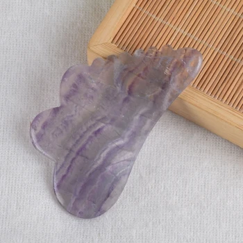 

Color Butterfly Comb Fluorite Gua Sha Tool Natural Stone Health Care Tool SPA Acupuncture Scraping Massage Head Face Beauty
