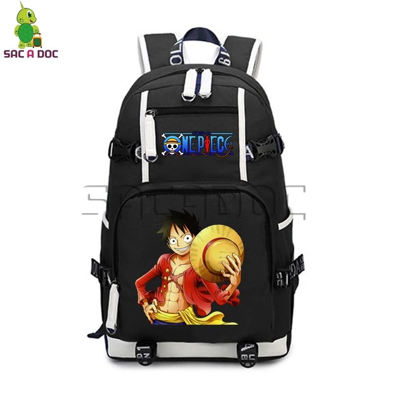 

Anime One Piece Backpack Canvas Backpack for Teenagers Boys Girls Luffy Chopper Printing School Bags Casual Travel Daypacks