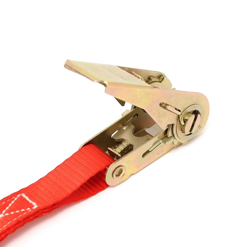 2PCS 1Inch 10Ft Ratchet Tie Down With 2Pcs S Hook Cargo Lashing Strap Tensioner Hauling Truck 800kg 3meter