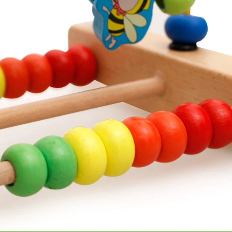 Детские классические деревянные бусинки Монтессори, лабиринт, американские горки, развивающая игрушка для детей ясельного возраста, обучающая математика, счетная проволока J75