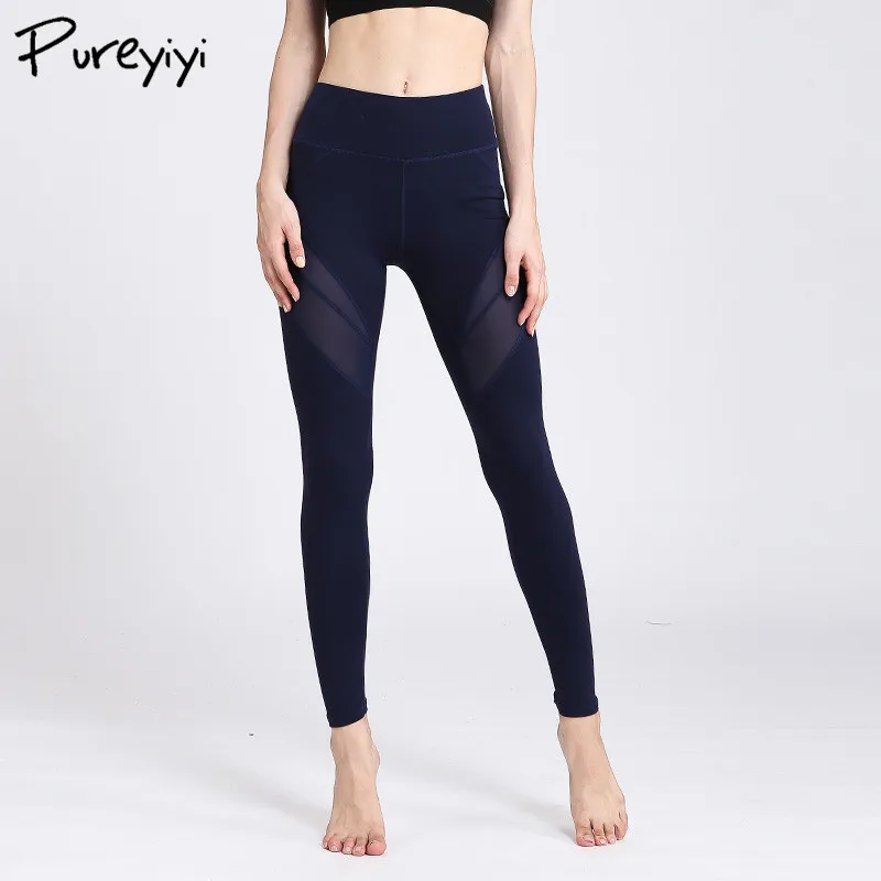 Mesh Women High Waist Yoga Pants Sport Gym Fitness Jogging femme Running Pants Training Tights Athletic Workout Leggings XL (1)