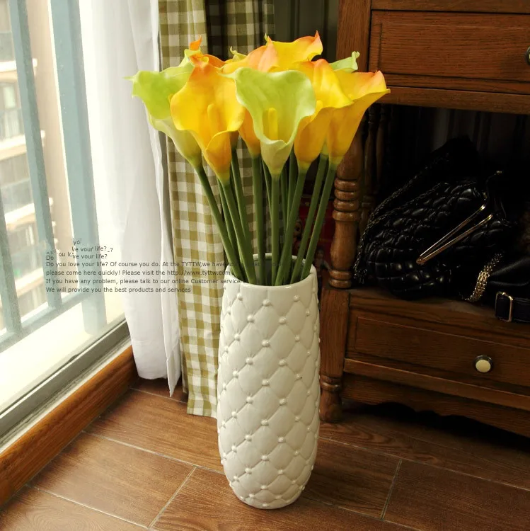 Большой 65-95 см высокий элегантный реальный сенсорный Калла Pu искусственный цветок украшение цветок Свадьба День святого Валентина