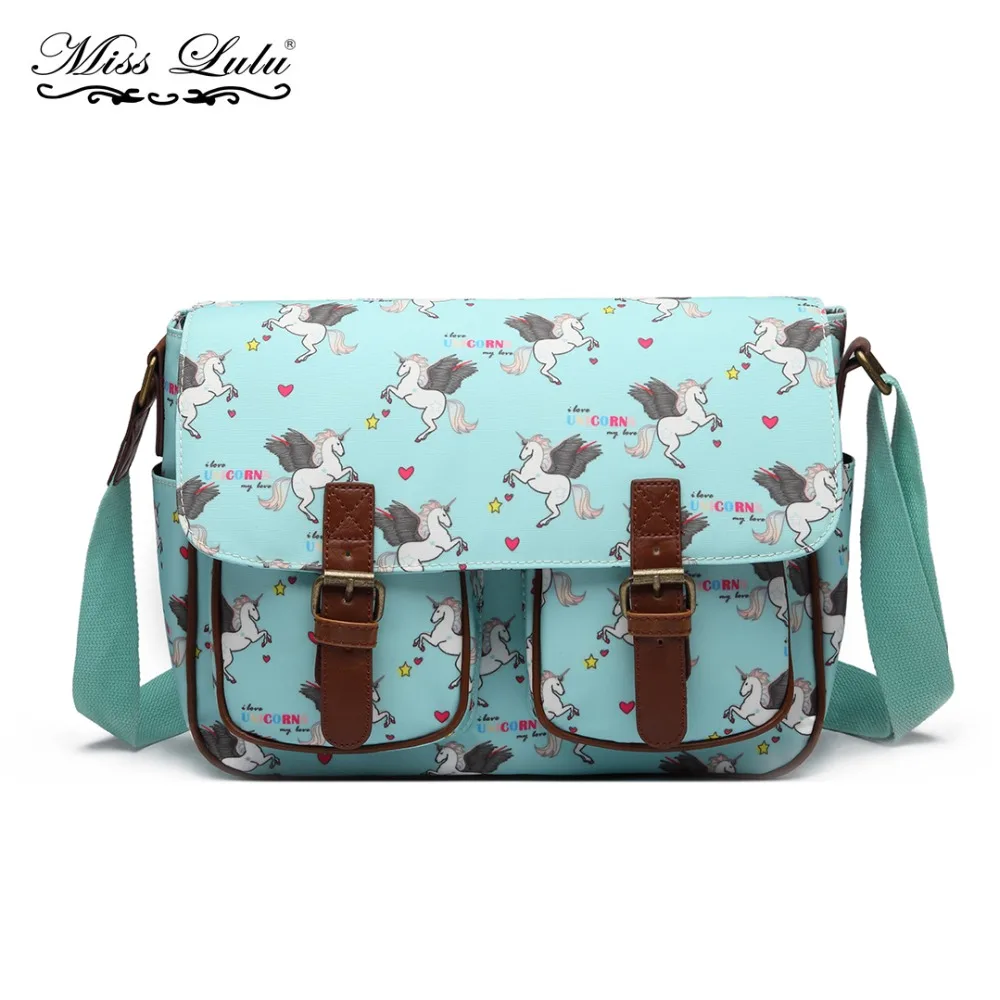 Miss Lulu Women Messenger Bags School Bag for Teenage Girls Unicorn