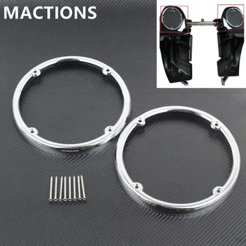 

Motorcycle Speaker Trim Chrome For Harley Touring FLT FLHT FLHRC Road King Street Electra Glide 2014-2017