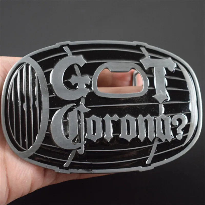 Buy belt buckle 11.3cm bottle opener beer barrel black