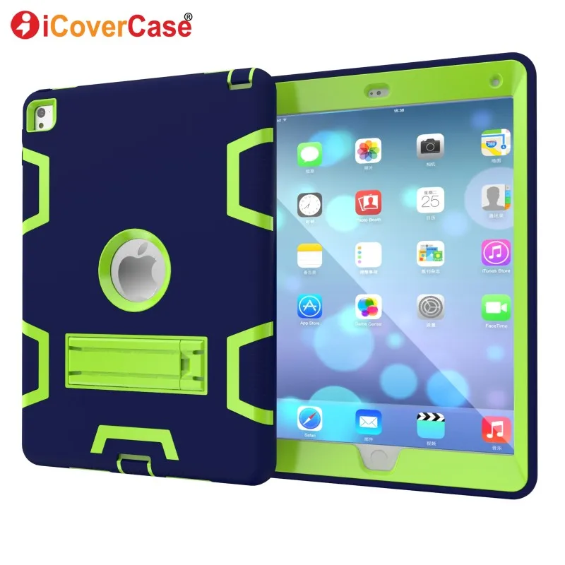 

For Apple iPad Air 2 iPad 6 Case Pad Cover Soft Hard Protector Skin Cases Stand Front Back Protect Shell Tablets Accessory iPad6