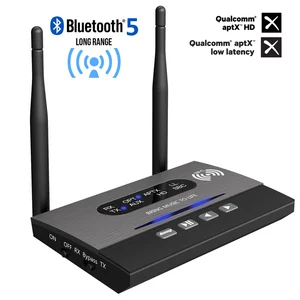 80m Bluetooth 5.0 Transmitter Receiver Long Range 328ft 3 in 1 BYPASS NFC Audio Adapter APTX HD & Low Latency Optical RCA 3.5mm