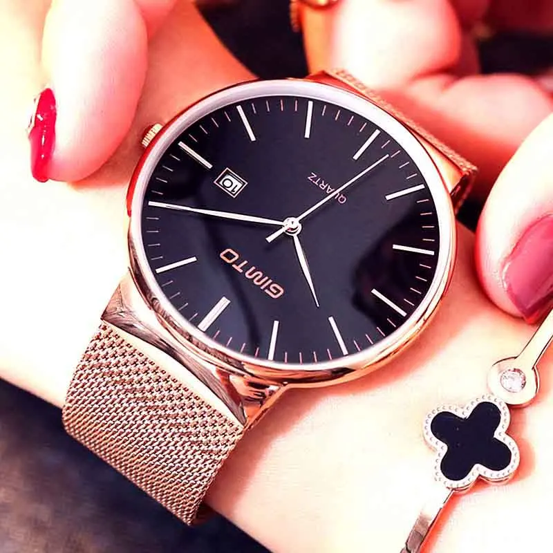 Achat GIMTO 232 Montre Femmes Amateurs en acier Inoxydable quartz Montre Bracelet Pour Femme Sport Dames relogio femininos Horloge comme cadeau