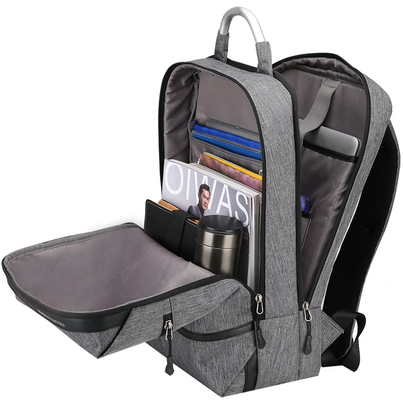 

Oiwas Business Shoulder Backpack Alloy Handle Laptop Bag Leisure With Tie Rod Fixing Band Portable For Travel Bag