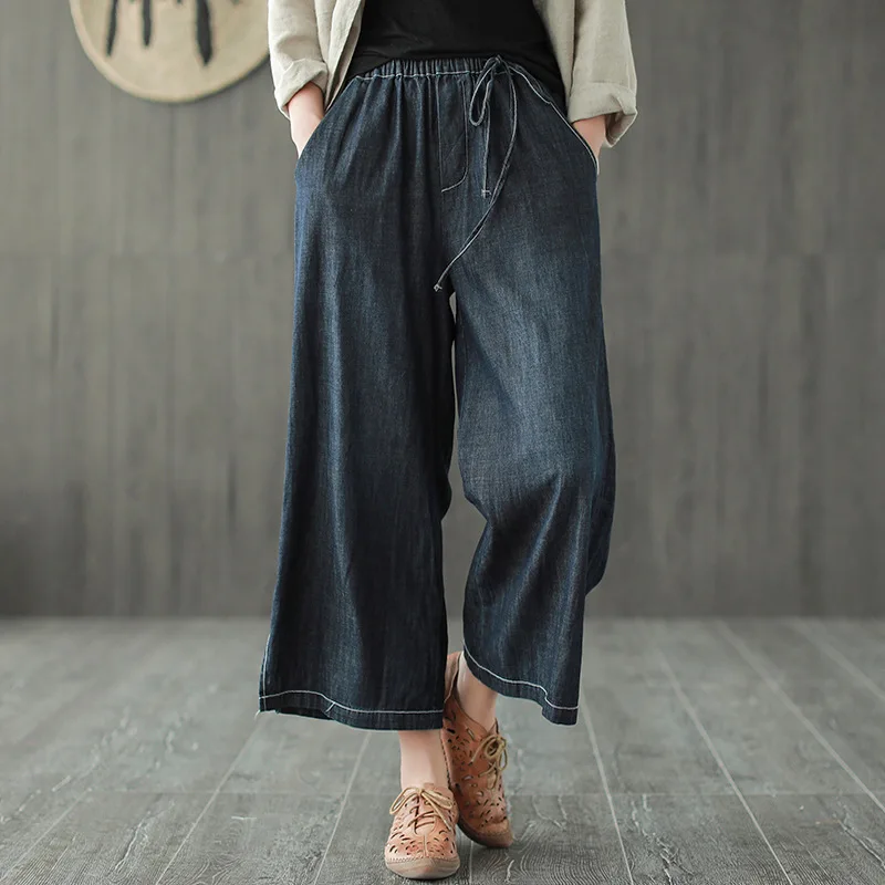 

Runback High Waist Black Jeans Femme Plus Size Wide Leg Pants Drawstring Boyfriend Jeans For Women Pantalon 2019 Autumn New