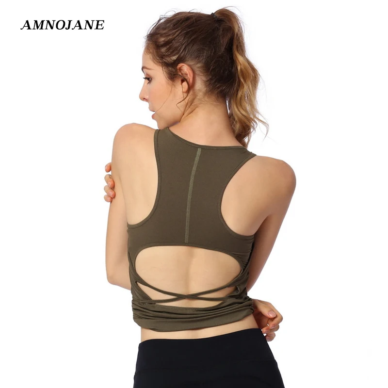 

Sport Yoga Fitness Seamless Crop Gym Running Tank Vest Exercise Top Mesh Athletic Workout Tops Sleeveless T Shirt For Women Bra