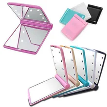 LED Lighted bi-folding Makeup Mirror fashion cosmetic portable and Travel Mirror