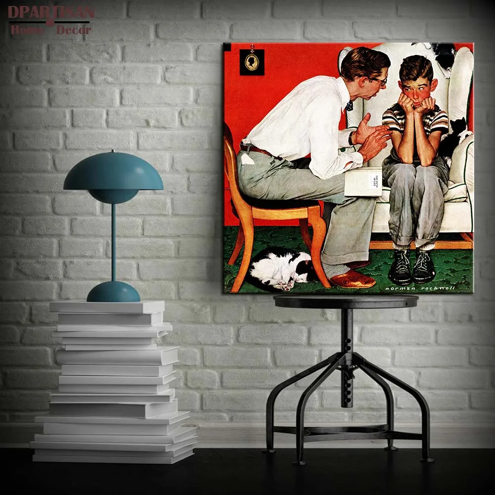 

DPARTISAN wall art print picture eye doctor factor of life missing tooth soda dugout rookie By Norman Rockwell No frame Painting