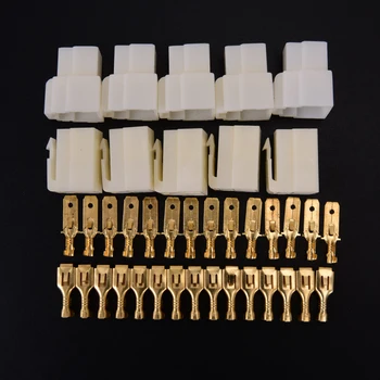 

5pcs 6.3mm 3 Pin Automotive Electrical Wire Connector Male Female Cable Terminal Plug Kits Motorcycle Ebike Car
