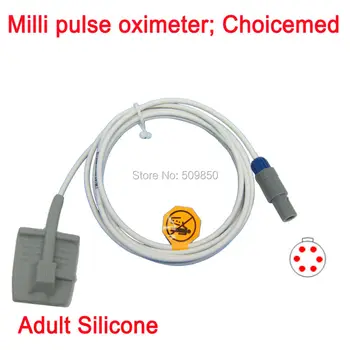 

Compatible Milli pulse oximeter/ Choicemed lemo 6pin single slot connector long cable adult silicon soft spo2 sensor pulse probe