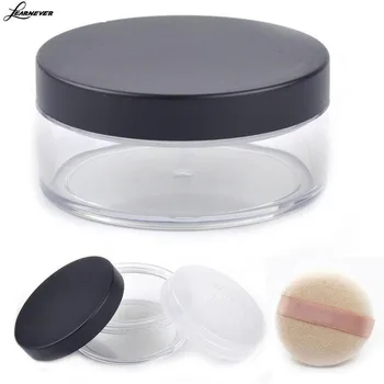 

50g brand Plastic Empty Loose Powder Empty Box Makeup Jar Container Travel Puff Box Sifter Container Cosmetic Case Newly Packing