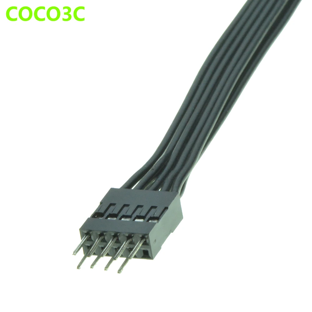 Placa base de 9 pines, cable de extensión de cabezal USB de 10 pines, cable de transferencia de datos macho a hembra, 24AWG, 50cm