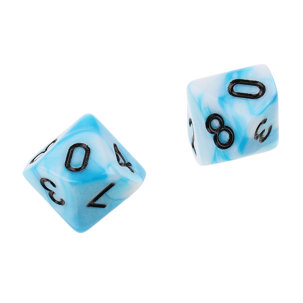 Perfeclan 10pcs 10 Sided D10 Polyhedral Dice Double Color for DND RPG MTG Board Game Accessories Double Colors Dice
