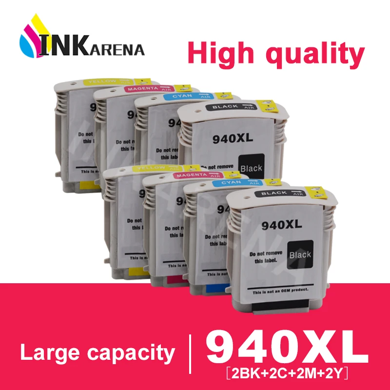 INKARENA 8 шт. чернильные картриджи для HP 940 940XL OfficeJet Pro 8000 A809a A811a A809n беспроводные