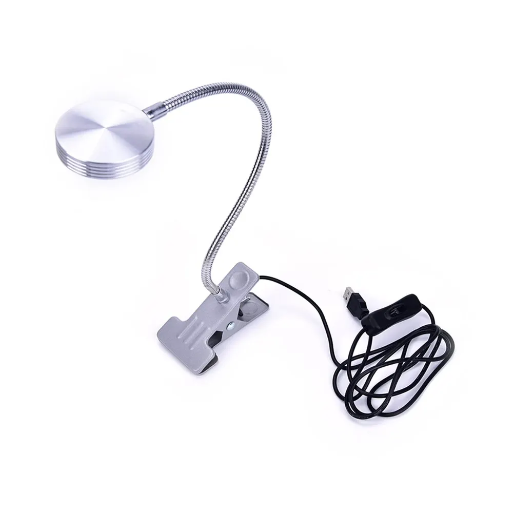 1pcs USB Flexible LED Stand Clip Computer Reading Light Clip-on Beside Table Desk Lamp Book Light Student Dormitory Desk Lamps
